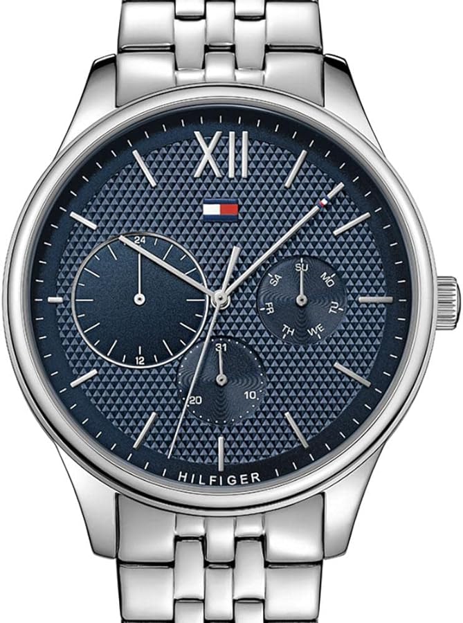 Tommy Hilfiger Damon Chronograph Blue Dial Silver Steel Strap Watch for Men - 1791416 Buy Now By Tommy Hilfiger
