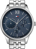 Tommy Hilfiger Damon Chronograph Blue Dial Silver Steel Strap Watch for Men - 1791416 Buy Now By Tommy Hilfiger