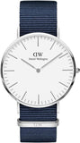 Daniel Wellington Classic Bayswater White Dial Blue NATO Strap Watch For Men - DW00100276 Buy Now By Daniel Wellington