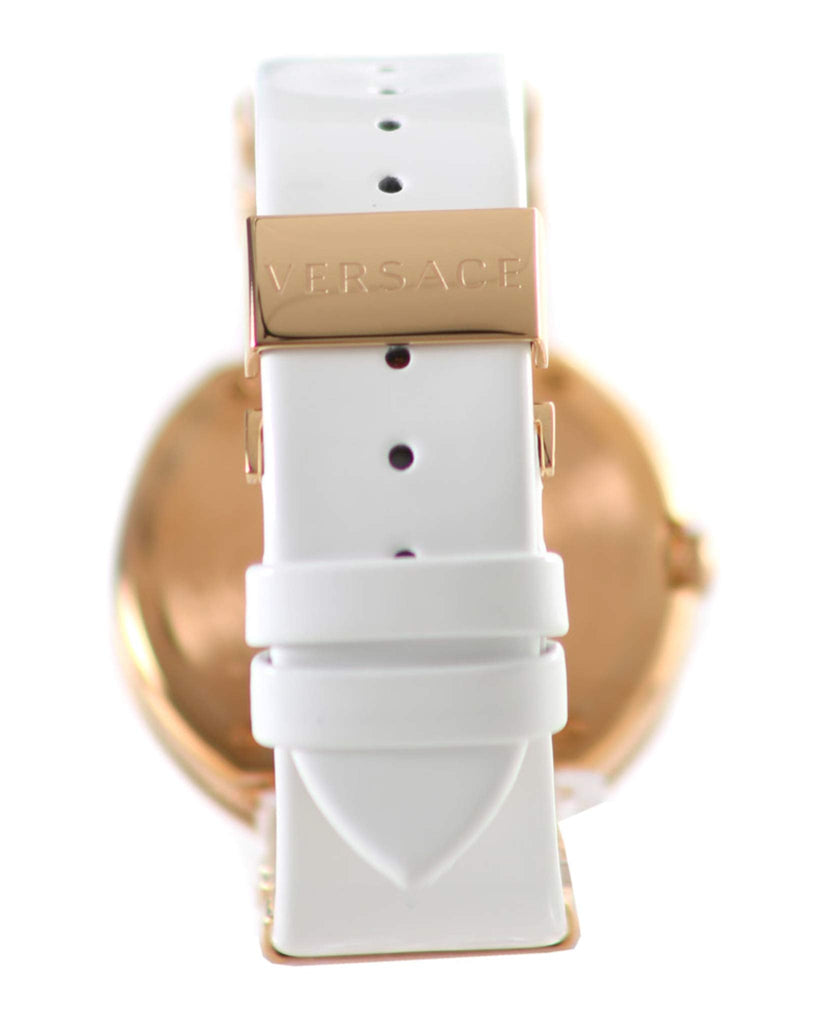 Versace V Metal Icon Gold Dial White & Gold Strap Watch for Women - VLC040014 Buy Now By Versace