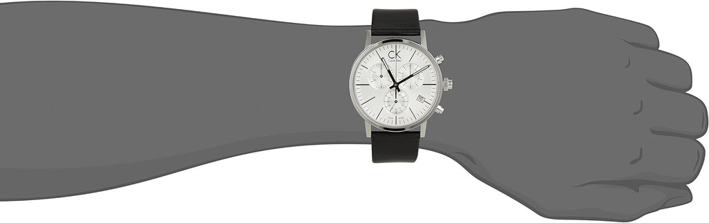 Calvin Klein Post Minimal White Dial Black Leather Strap Watch for Men - K7627120 Buy Now By Calvin Klein