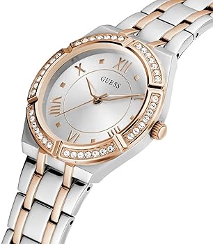 Guess Cosmo Quartz Silver Dial Two Tone Steel Strap Watch For Women - GW0033L9 Buy Now By Guess