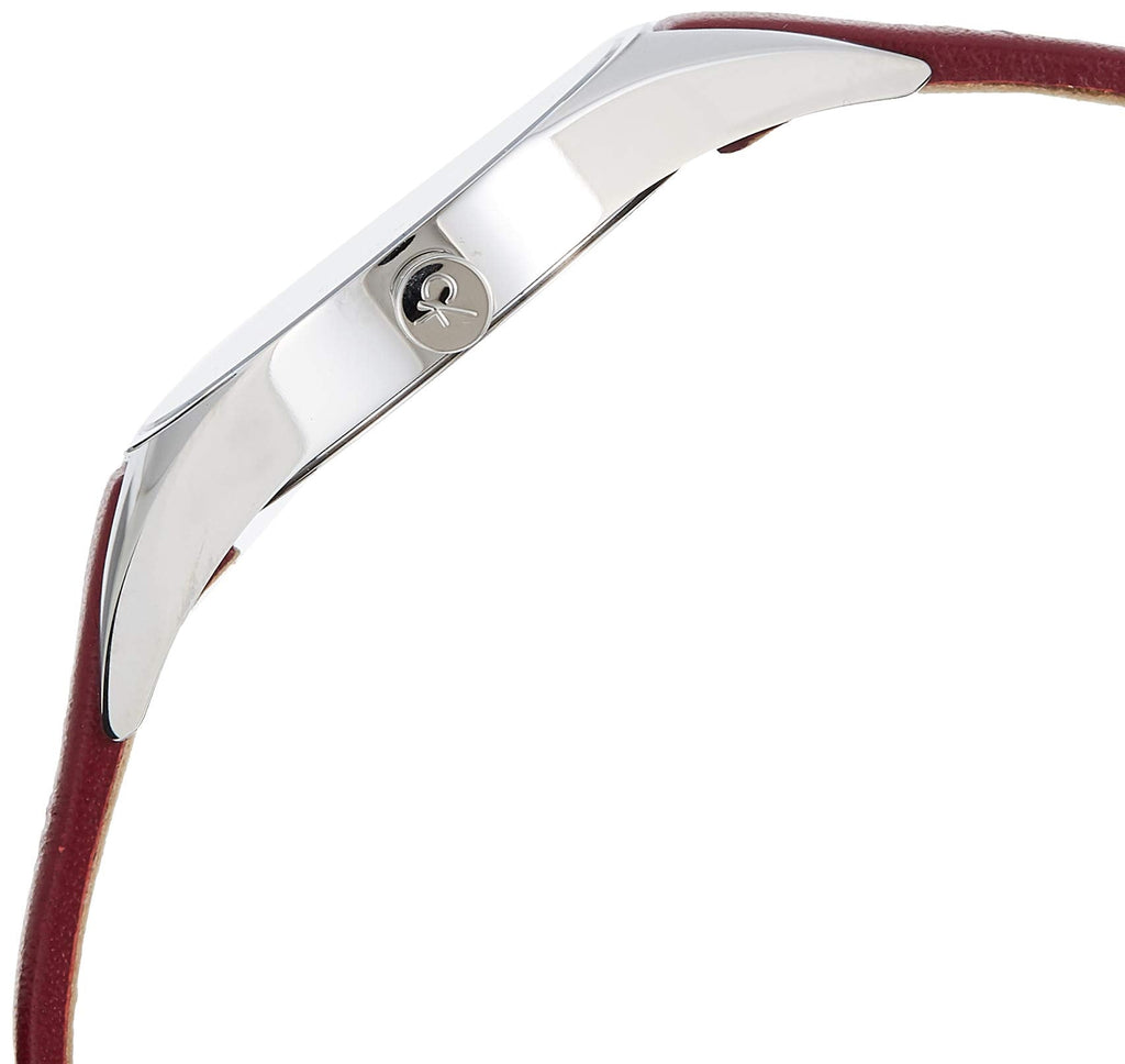 Calvin Klein Rebel Blue Maroon Dial Maroon Leather Strap Watch for Women - K8P231UN Buy Now By Calvin Klein
