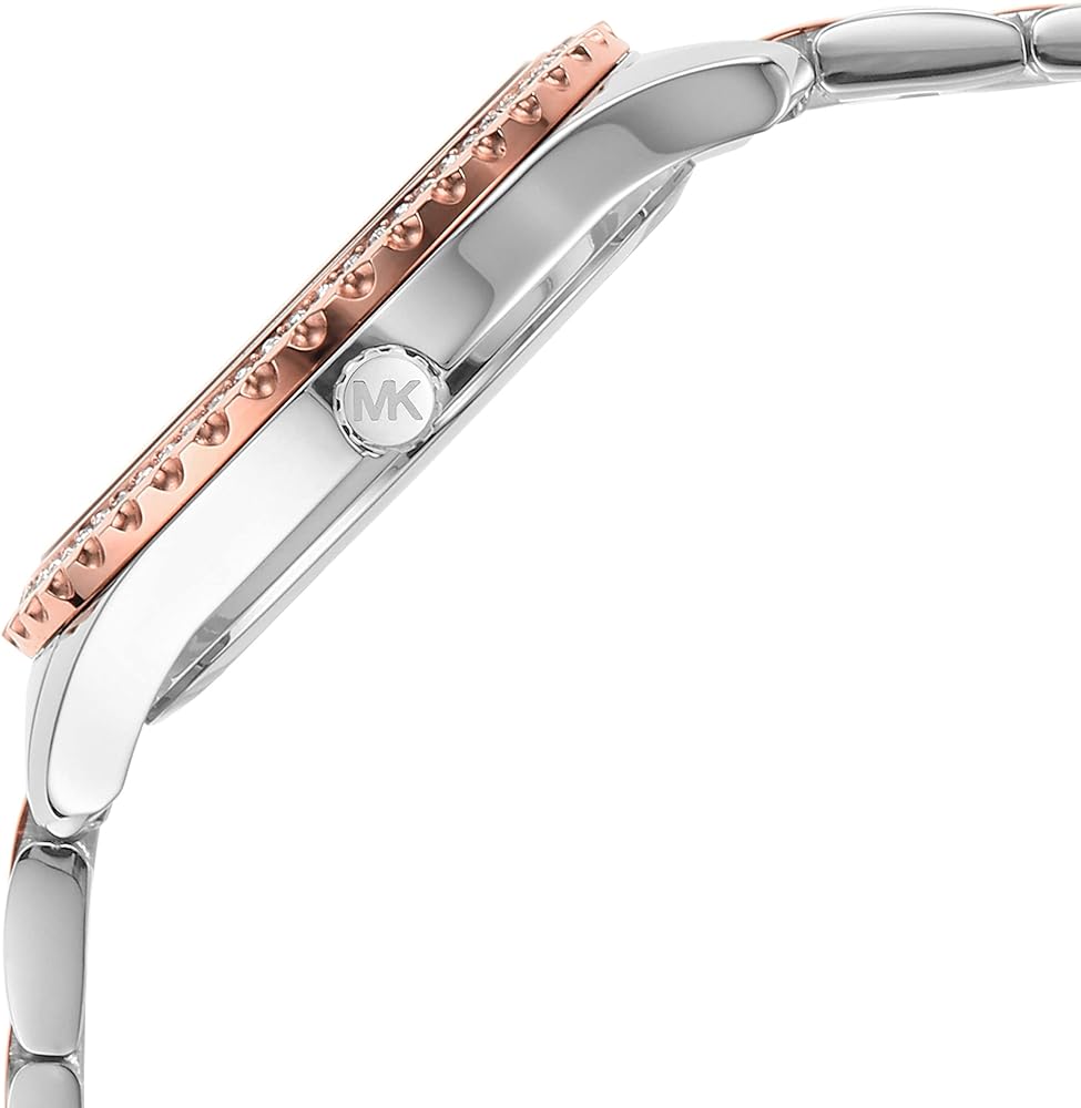 Michael Kors Layton Three Hand Pink Dial Two Tone Steel Strap Watch For Women - MK6894 Buy Now By Michael Kors