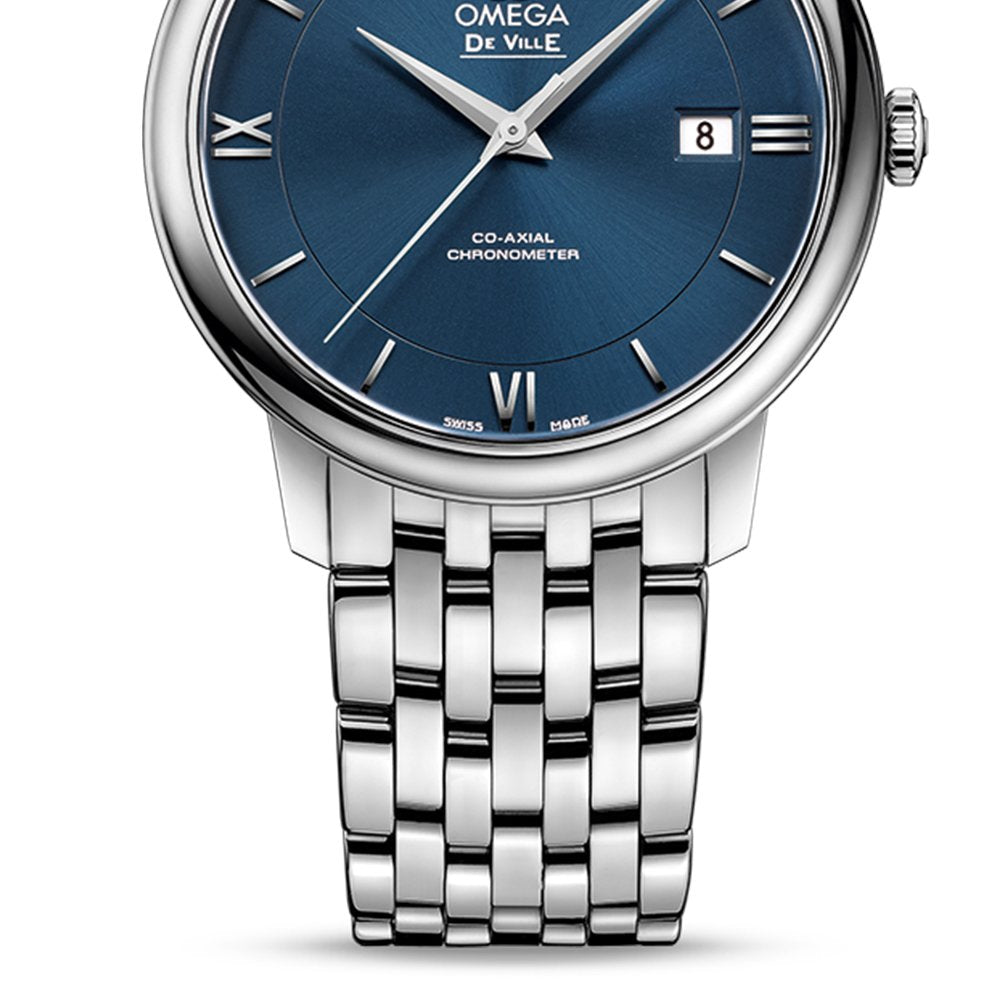 Omega De Ville Prestige Co-Axial Orbis Blue Dial Silver Steel Strap Watch for Men - 424.10.40.20.03.001 Buy Now By Omega
