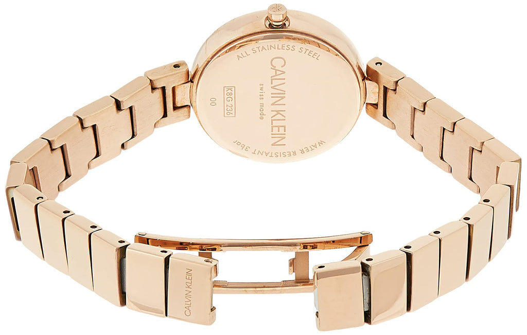 Calvin Klein Authentic White Dial Rose Gold Steel Strap Watch for Women - K8G23646 Buy Now By Calvin Klein