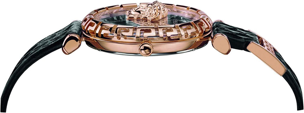 Versace Palazzo Empire Greca Black Dial Black Leather Strap Watch for Women - VEDV00719 Buy Now By Versace