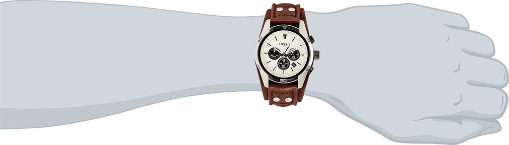 Fossil Coachman Chronograph White Dial Brown Leather Strap Watch for Men - CH2890 Buy Now By Fossil