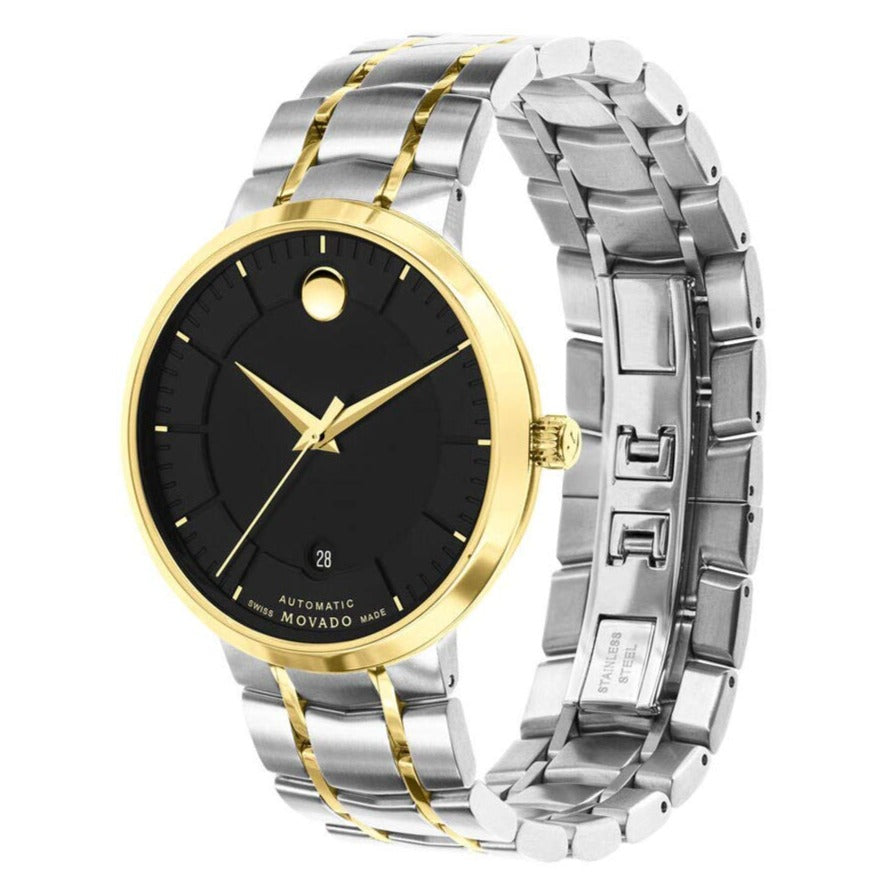 Movado 1881 Automatic Black Dial Two Tone Steel Strap Watch For Men - 0606916 Buy Now By Movado