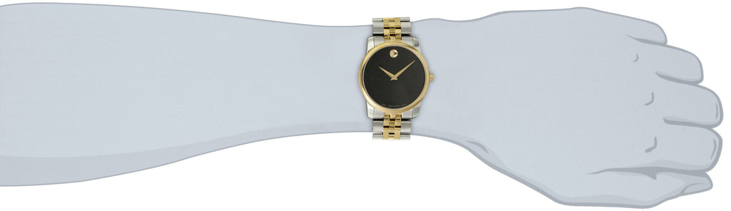 Movado Museum Classic Black Dial Two Tone Steel Strap Watch For Women - 0606605 Buy Now By Movado