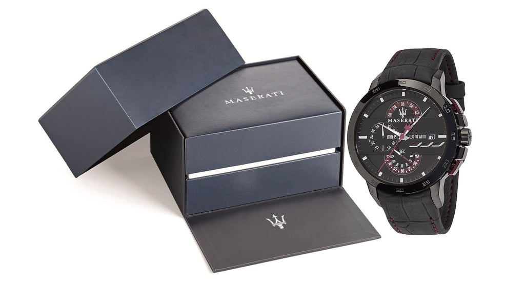 Maserati Ingegno Chronograph Black Dial Black Leather Strap Watch For Men - R8871619003 Buy Now By Maserati