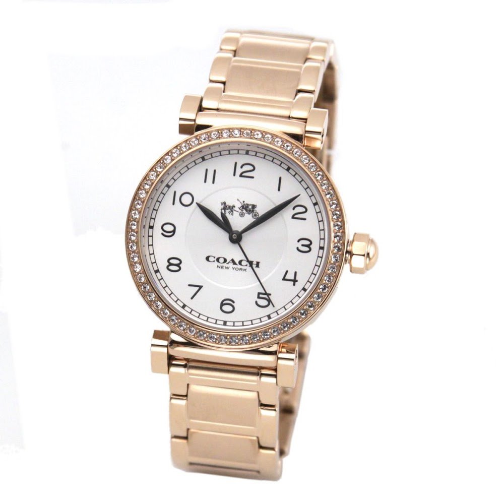 Coach Madison White Dial Rose Gold Steel Strap Watch for Women - 14502398 Buy Now By Coach