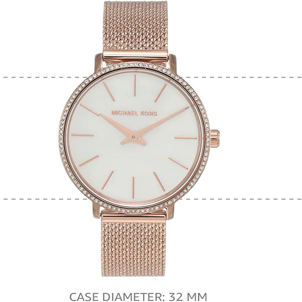 Michael Kors Pyper Quartz Mother of Pearl White Dial Rose Gold Mesh Strap Watch For Women - MK4588 Buy Now By Michael Kors