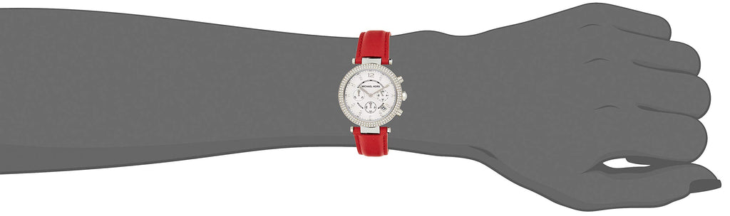 Michael Kors Parker Silver Dial Red Leather Strap Watch for Women - MK2278 Buy Now By Michael Kors