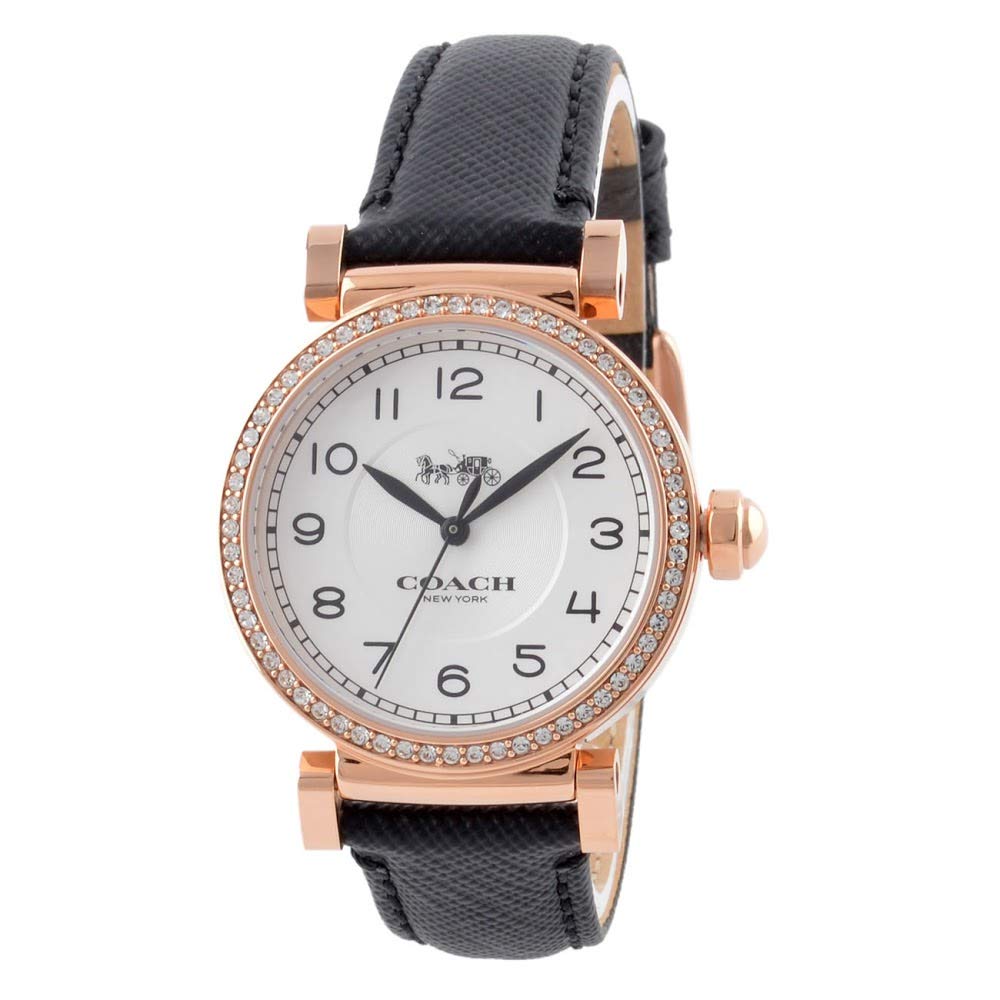 Coach Madison White Dial Black Leather Strap Watch for Women - 14503396 Buy Now By Coach