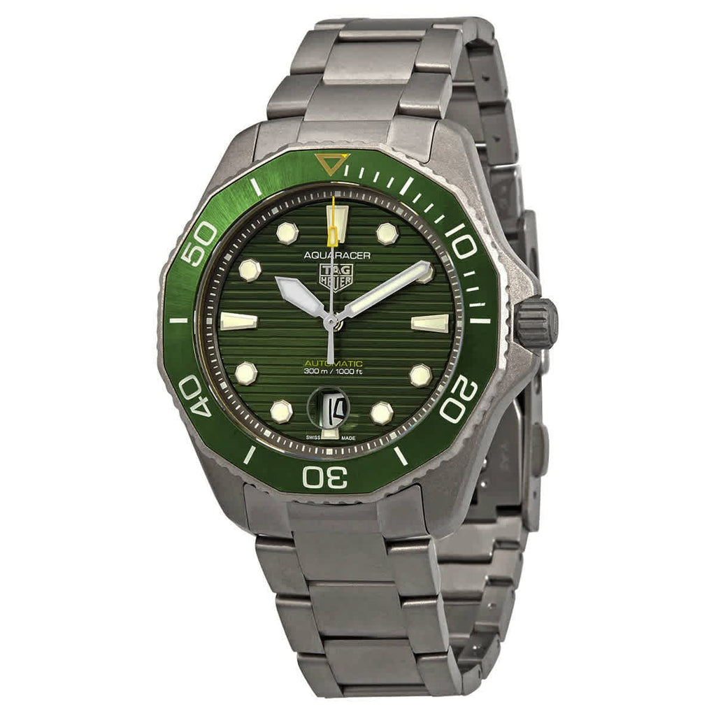 Tag Heuer Aquaracer Professional 300 Automatic Green Dial Silver Steel Strap Watch for Men - WBP208B.BF0631 Buy Now By Tag Heuer