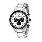 Maserati SFIDA Chronograph White Dial Silver Steel Strap Watch For Men - R8873640003 Buy Now By Maserati