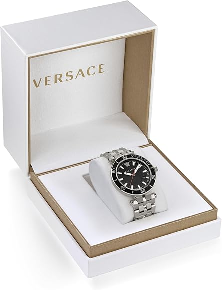 Versace Greca Sport Quartz Black Dial Silver Steel Strap Watch For Men - VEZ300321 Buy Now By Versace
