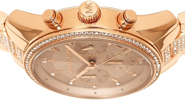 Michael Kors Ritz Chronograph Rose Gold Dial Rose Gold Steel Strap Watch For Women - MK6485 Buy Now By Michael Kors