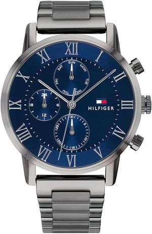 Tommy Hilfiger Kane Quartz Blue Dial Black Steel Strap Watch for Men - 1791456 Buy Now By Tommy Hilfiger