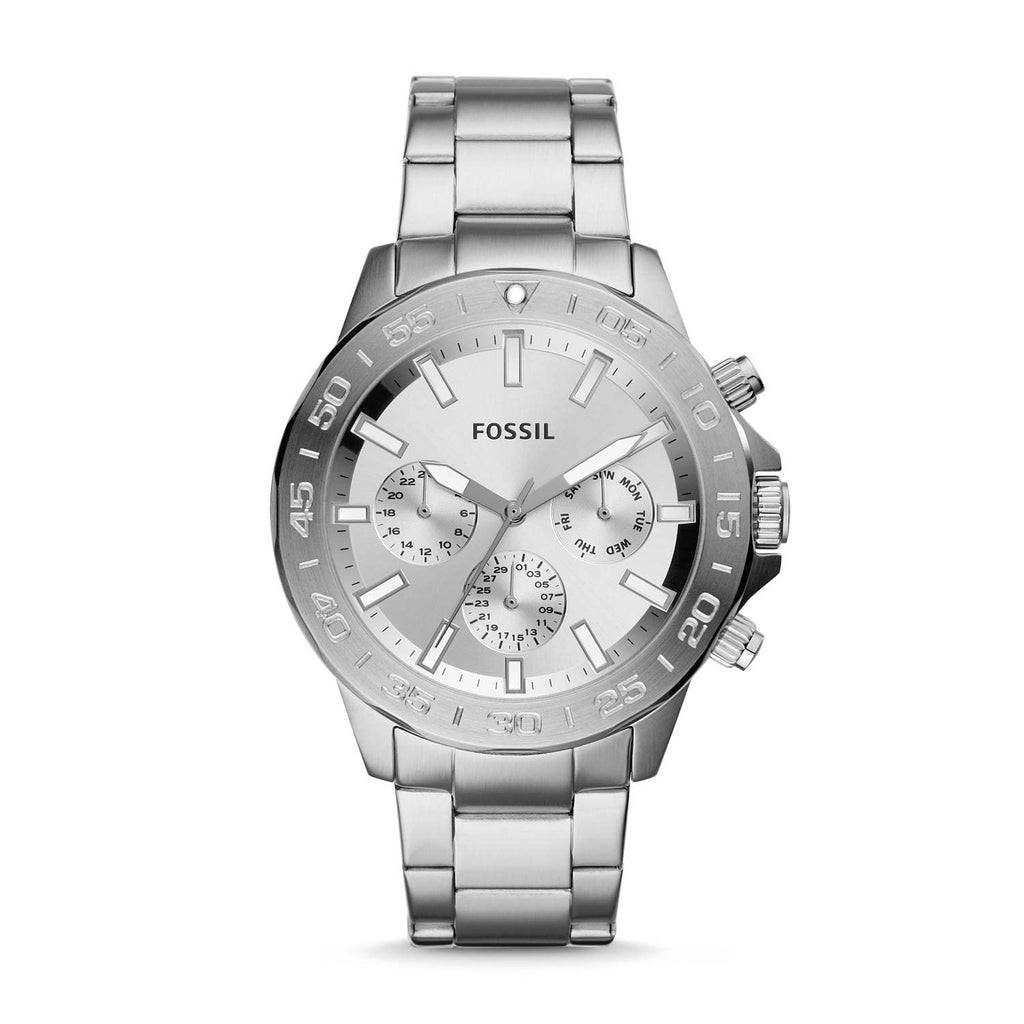 Fossil Bannon Multifunction Chronograph Silver Dial Silver Steel Strap Watch for Men - BQ2490 Buy Now By Fossil