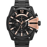 Diesel Mega Chief Chronograph Black Dial Black Steel Strap Watch For Men - DZ4309 Buy Now By Diesel