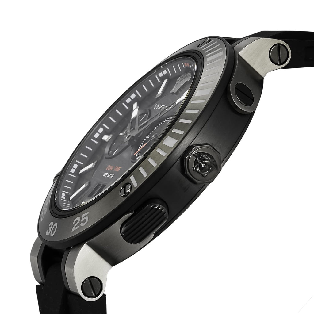 Versace V Extreme Chronograph Black Tone Dial Black Rubber Strap Watch for Men - VCN020017 Buy Now By Versace