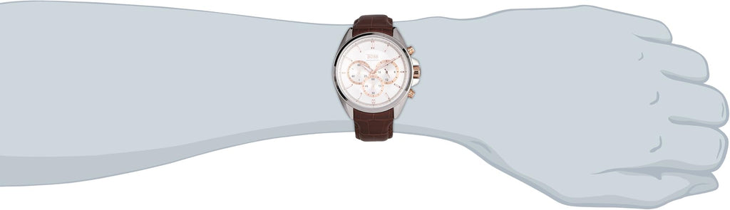 Hugo Boss Driver Chronograph Silver Dial Brown Leather Strap Watch For Men - 1512881 Buy Now By Hugo Boss