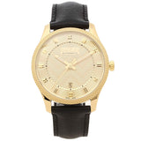 Gucci Eryx Automatic Chevron Gold Dial Black Leather Strap Watch For Men - YA126340 Buy Now By Gucci