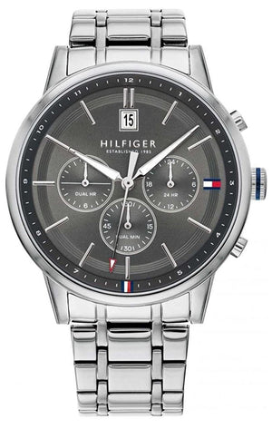 Tommy Hilfiger Kyle Chronograph Grey Dial Silver Steel Strap Watch for Men - 1791632 Buy Now By Tommy Hilfiger