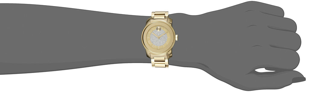 Movado Bold Pave Gold Dial Gold Steel Strap Watch For Women - 3600255 Buy Now By Movado