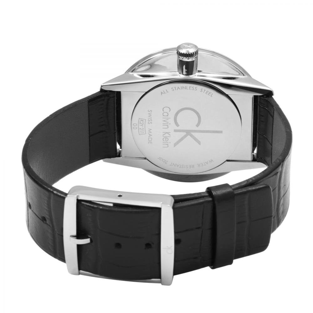 Calvin Klein Accent Black Dial Black Leather Strap Watch for Women - K2Y2Y1C3 Buy Now By Calvin Klein