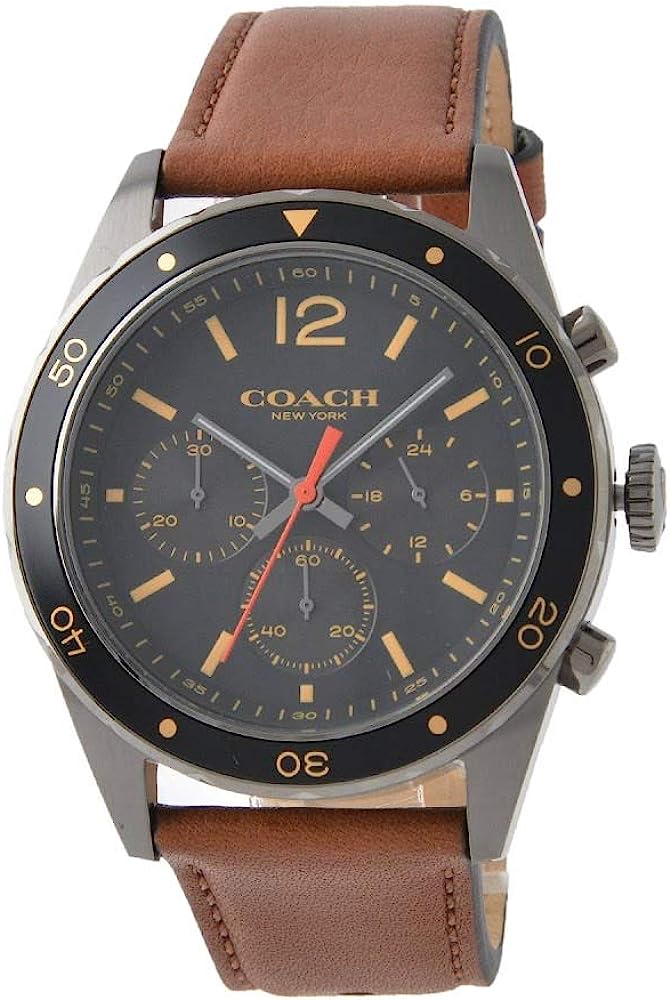Coach Sullivan Chronograph Black Dial Brown Leather Strap Watch for Men - 14602070 Buy Now By Coach