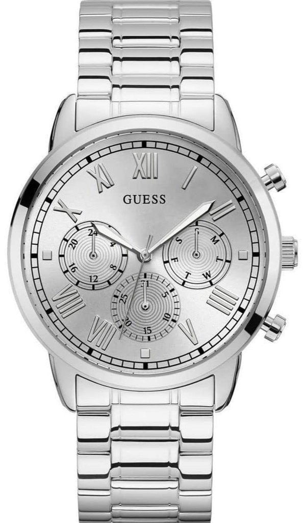 Guess Hendrix Silver Dial Silver Steel Strap Watch for Men - GW0066G1 Buy Now By Guess