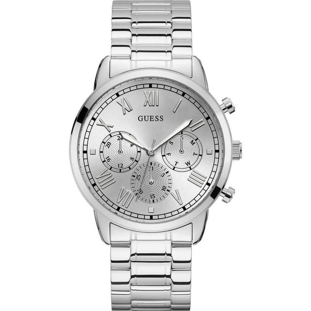 Guess Hendrix Silver Dial Silver Steel Strap Watch for Men - GW0066G1 Buy Now By Guess