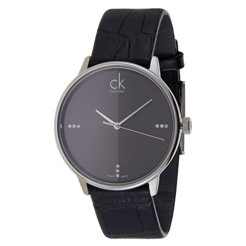 Calvin Klein Accent Black Dial Black Leather Strap Watch for Men - K2Y2X1CU Buy Now By Calvin Klein