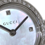 Gucci Diamantissima Diamonds Mother of Pearl Dial Black Leather Strap Watch For Women - YA141511 Buy Now By Gucci