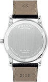 Movado Museum Blue Dial Black Leather Strap Watch For Men - 607013 Buy Now By Movado