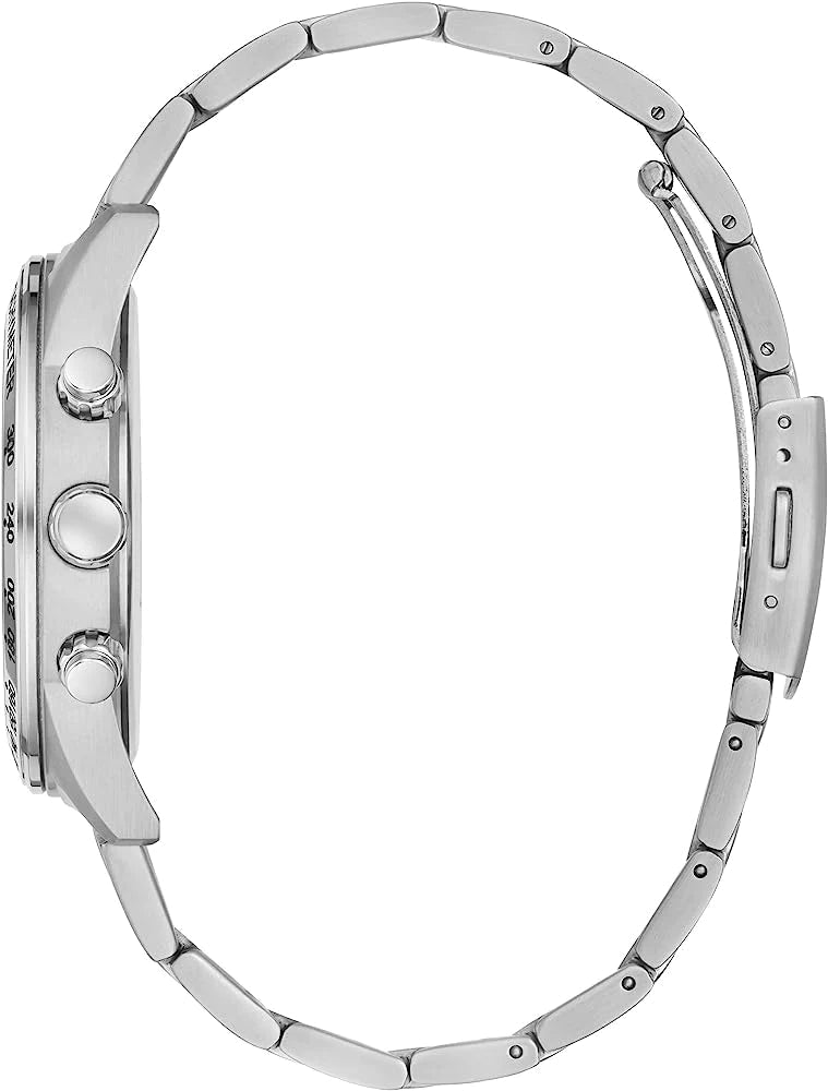 Guess Commander Chronograph Black Dial Silver Steel Strap Watch for Men - GW0056G1 Buy Now By Guess