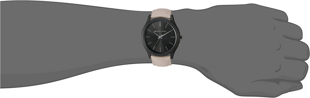 Michael Kors Slim Runway Black Dial Beige Leather Strap Watch For Men - MK8510 Buy Now By Michael Kors