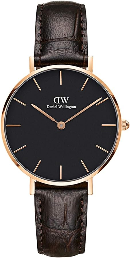 Daniel Wellington Classic Petite York Black Dial Brown Leather Strap Watch For Women - DW00100170 Buy Now By Daniel Wellington