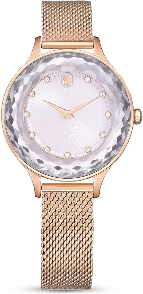 Swarovski Octea Nova Silver Dial Rose Gold Mesh Strap Watch for Women - 5650011 Buy Now By Swarovski