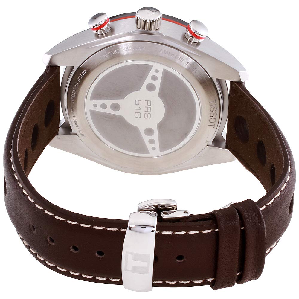 Tissot PRS 516 Chronograph Blue Dial Brown Leather Strap Watch For Men - T100.417.16.041.00 Buy Now By Tissot