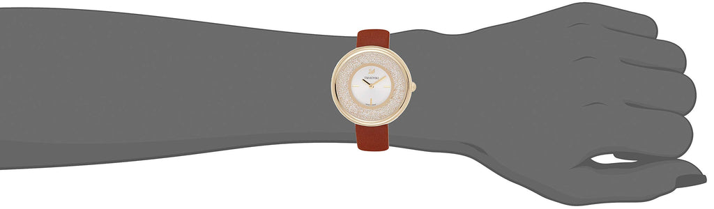 Swarovski Crystalline Pure White Dial Brown Leather Strap Watch for Women - 5275040 Buy Now By Swarovski