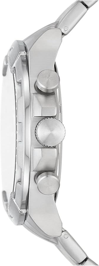 Fossil Bronson Chronograph Red Dial Silver Steel Strap Watch for Men - FS5878 Buy Now By Fossil