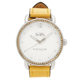 Coach Delancey White Dial Yellow Leather Strap Watch for Women - 14502882 Buy Now By Coach