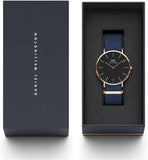 Daniel Wellington Classic Bayswater Black Dial Black NATO Strap Watch For Men - DW00100277 Buy Now By Daniel Wellington