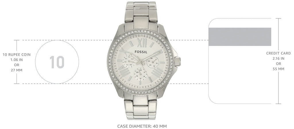 Fossil Cecile Chronograph Silver Dial Silver Steel Strap Watch for Women - AM4481 Buy Now By Fossil