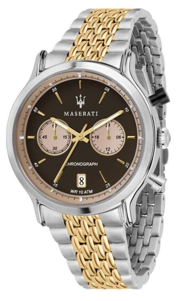 Maserati Legend Chronograph Brown Dial Two Tone Steel Strap Watch For Men - R8873638003 Buy Now By Maserati