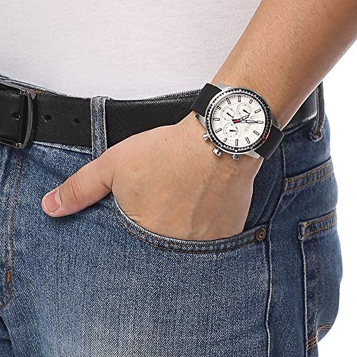 Guess Fuel Multifunction White Dial Black Rubber Strap Watch for Men - W0802G1 Buy Now By Guess